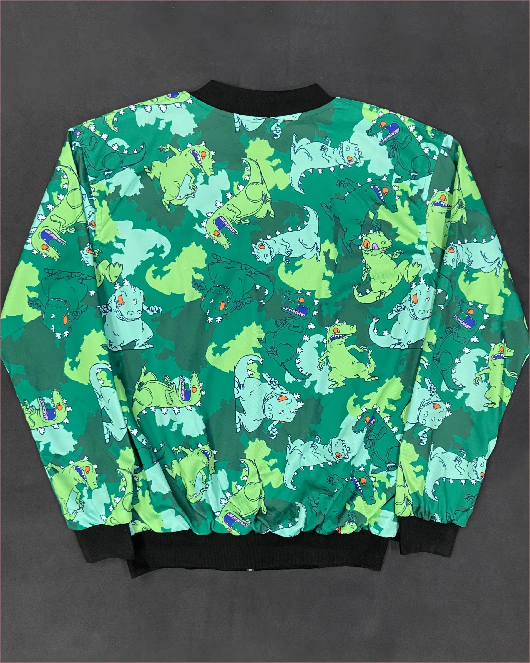 Rugrats Reptar Green Camo Bomber Jacket