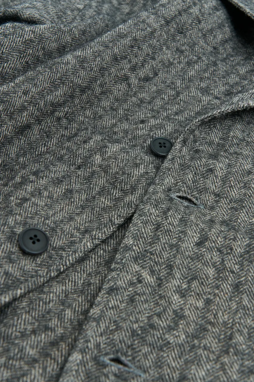 Salvatore Piccolo Jacket Chiaia Herringbone Linen/Wool Grey