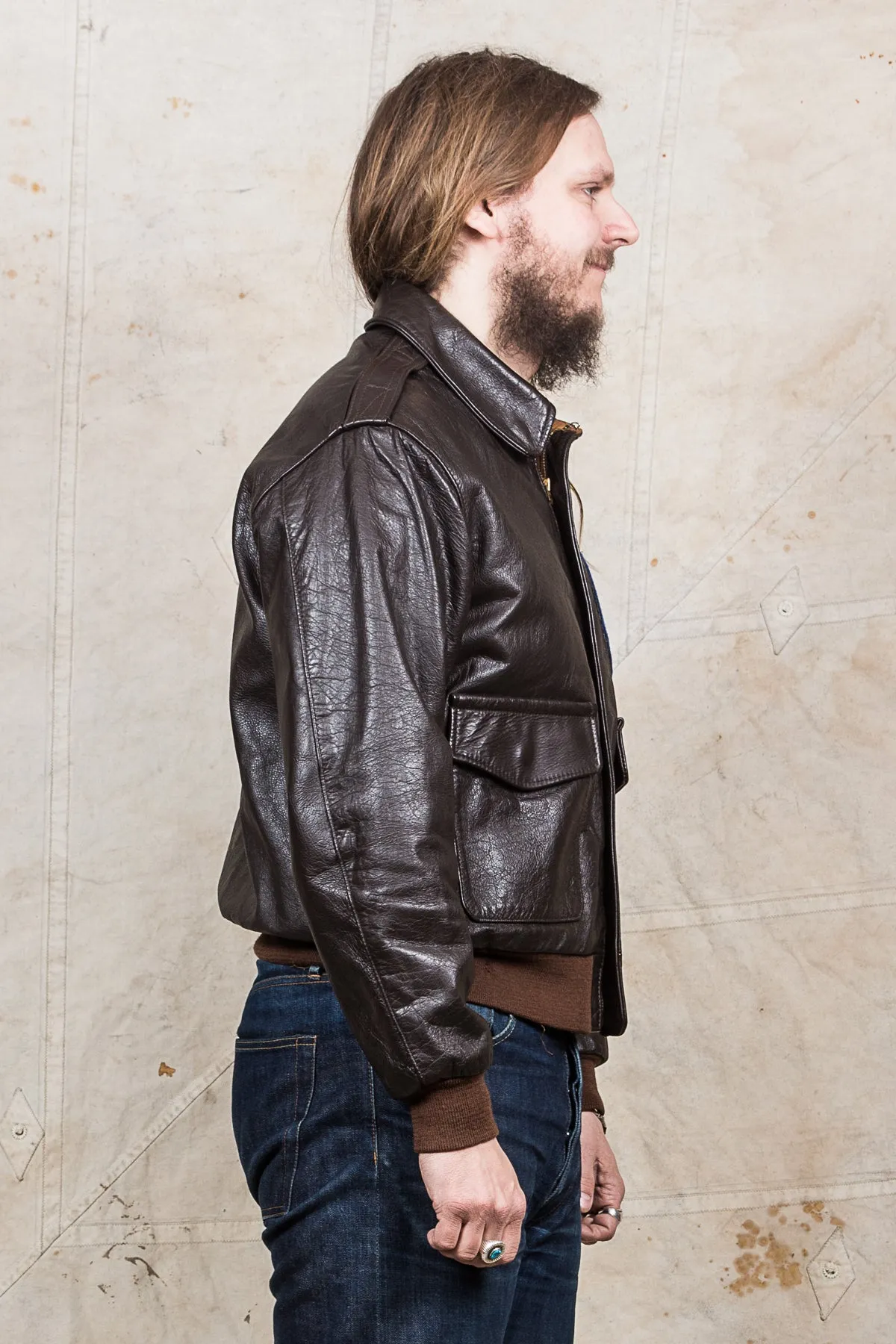 Second Hand Aero USAAF Leather A-2 40-3785-P Horsehide Leather Jacket Size 48