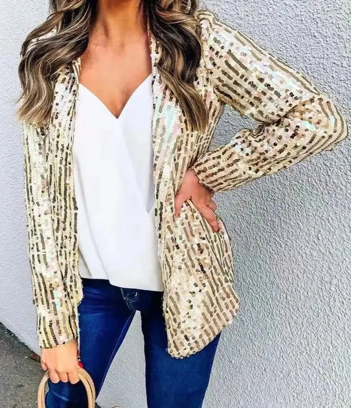 Sequins Casual Suit Jacket