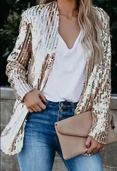 Sequins Casual Suit Jacket