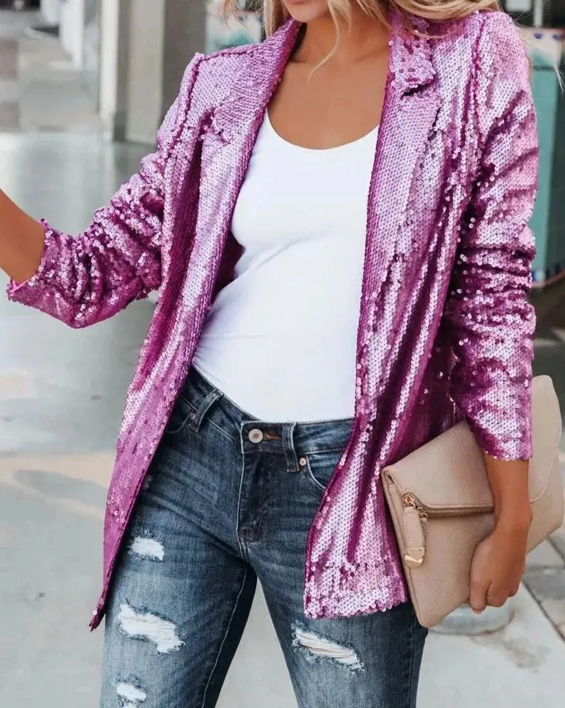 Sequins Casual Suit Jacket