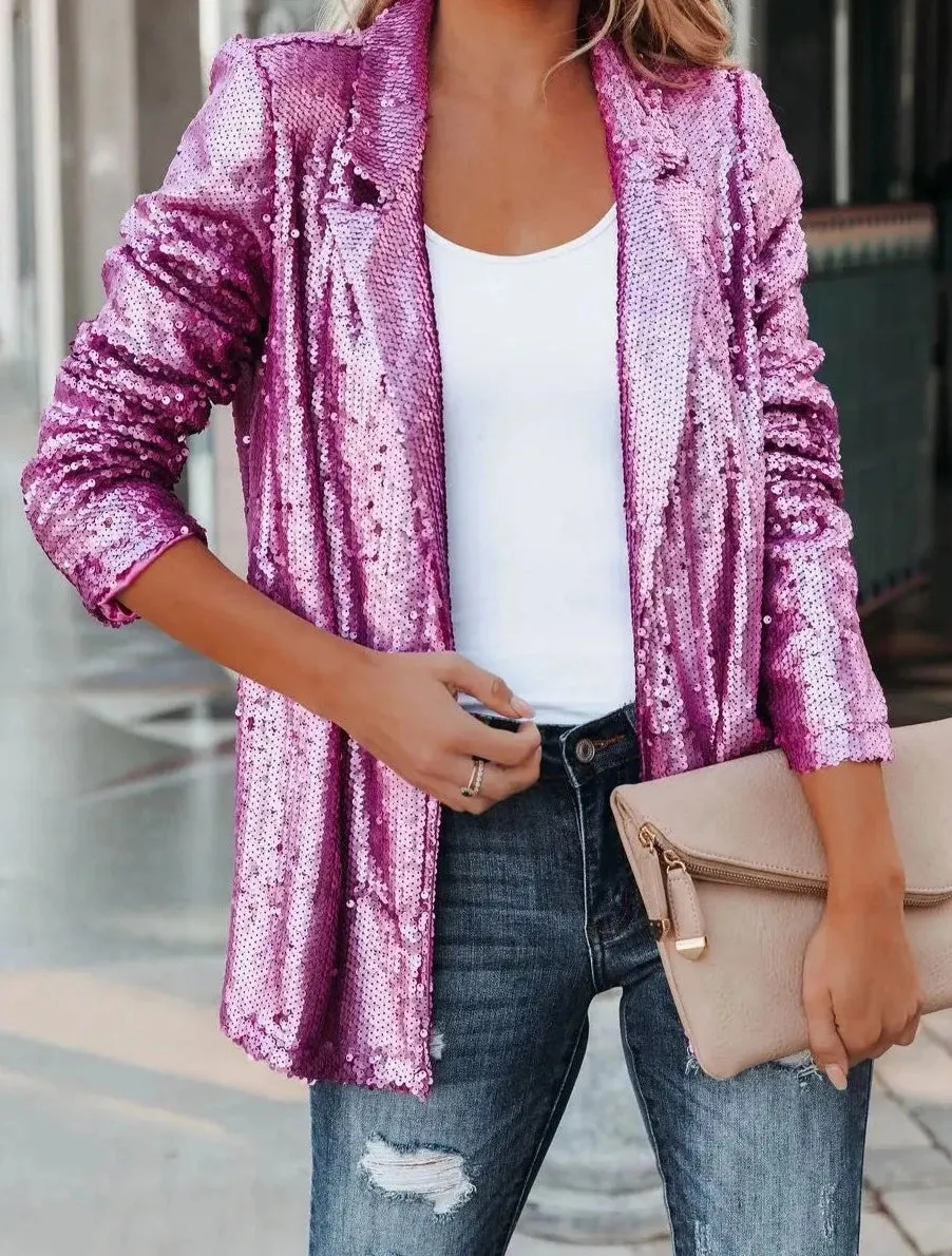 Sequins Casual Suit Jacket