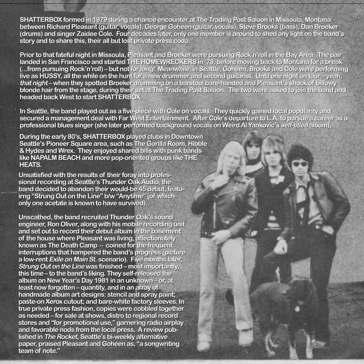 Shatterbox –  Strung Out on the Line [Seattle Punk 1981] - New LP