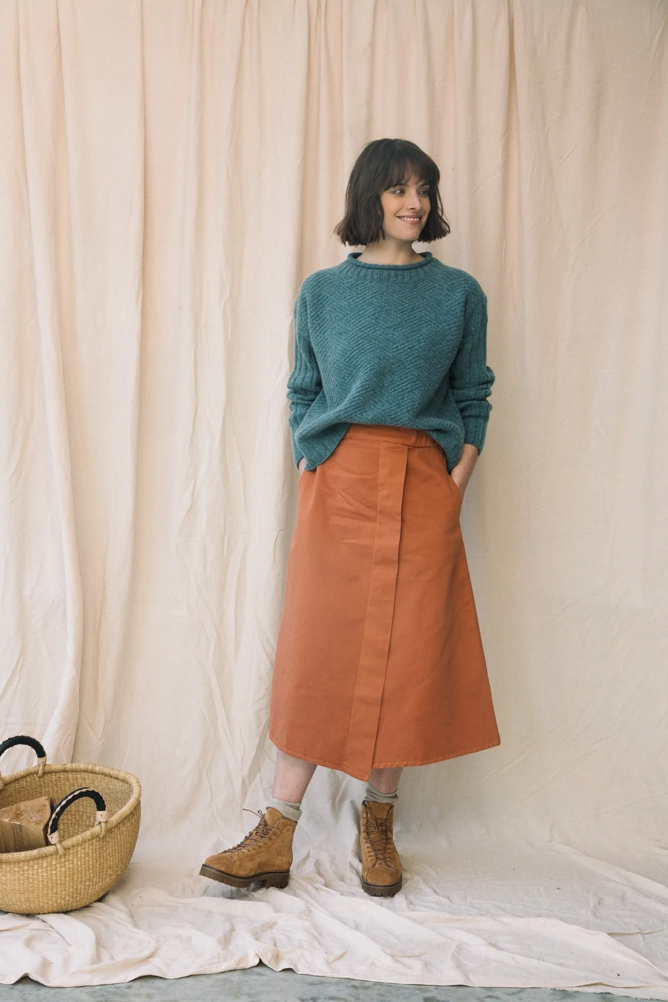 Shika Lambswool Jumper in Storm