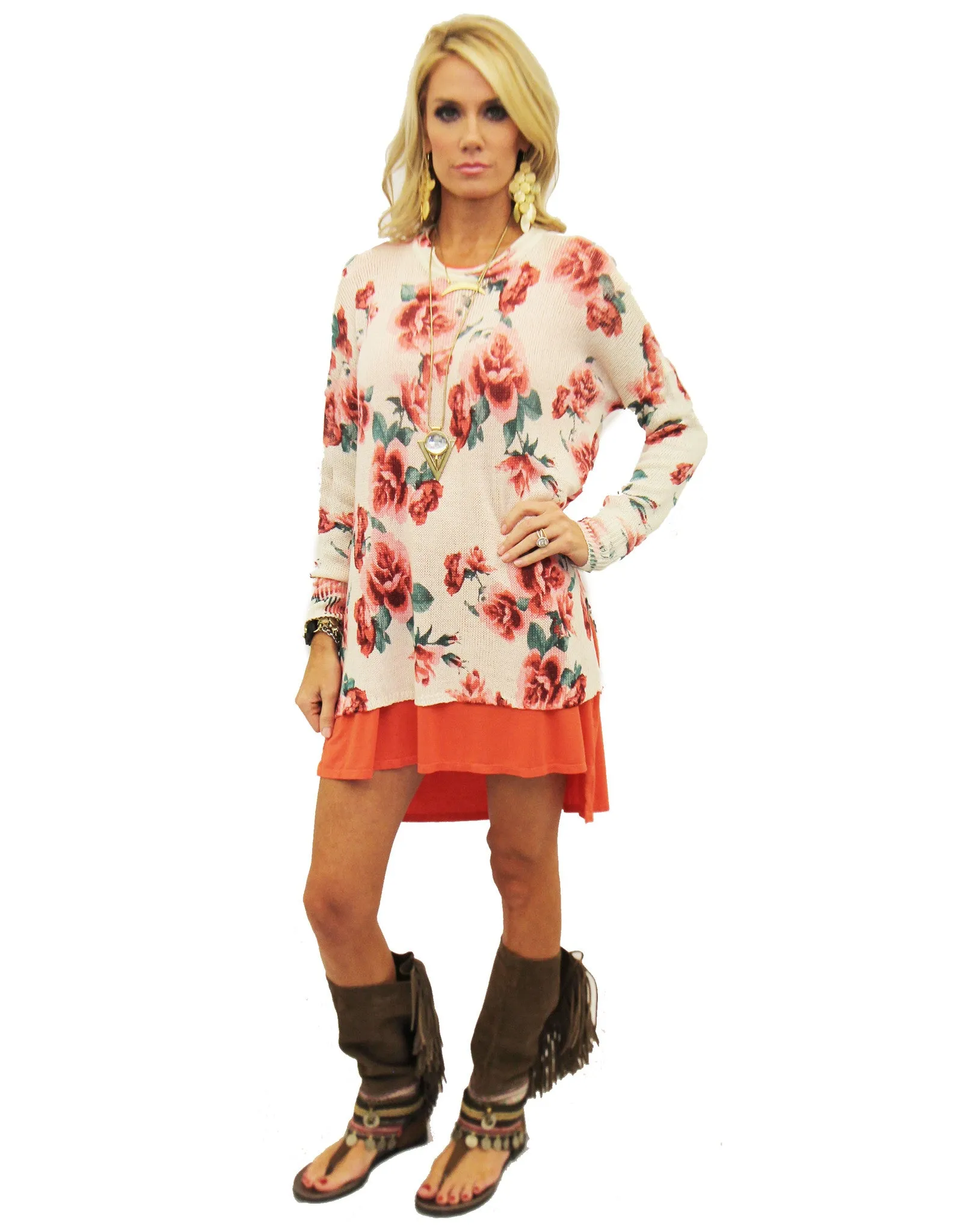 Show Me Your Mumu Bonfire Sweater in Romuntic Rose