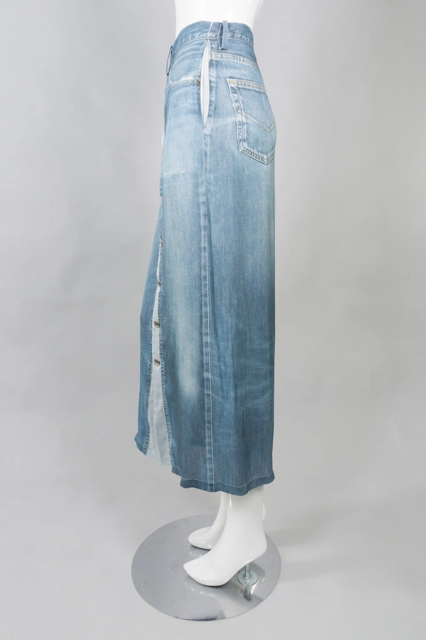 Silk Denim Print Skirt