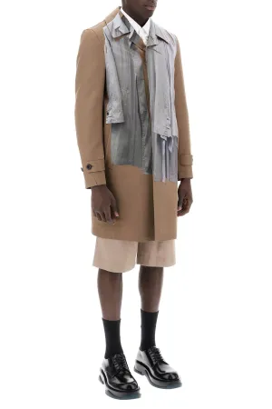 single-breasted trench coat with trompe