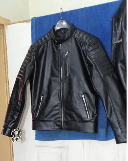 Slim Fit Black Calfskin Leather Jacket for Men