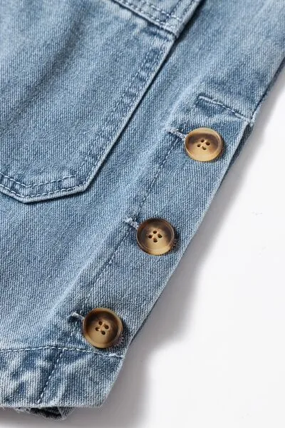 Slit Denim Jacket with Pockets
