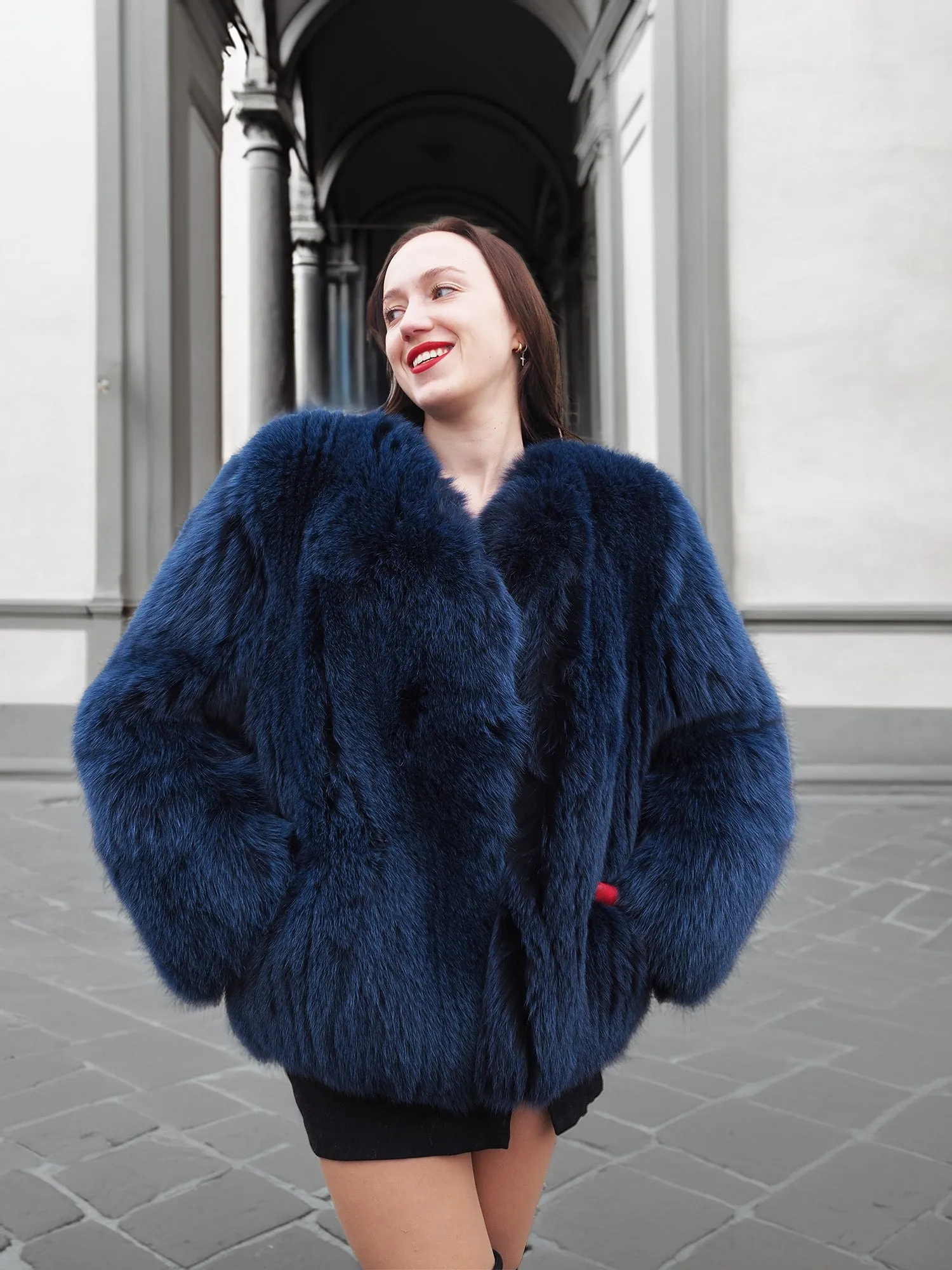 Soft Vibrant Blue  Fox Jacket Jackets S/M