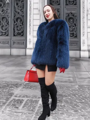 Soft Vibrant Blue  Fox Jacket Jackets S/M