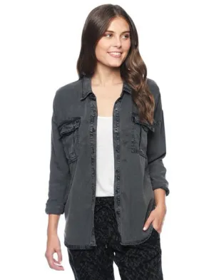 Splendid Studio Treatment Shirt Jacket | River Rock Acid Wash | Sale