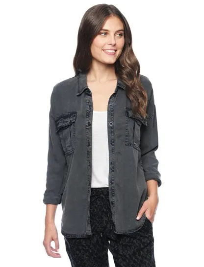 Splendid Studio Treatment Shirt Jacket | River Rock Acid Wash | Sale