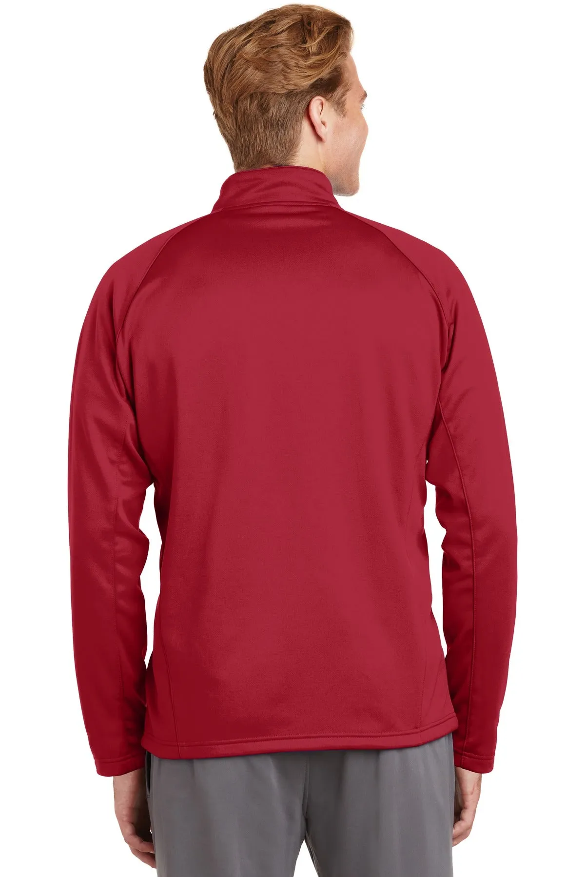 Sport-Tek Sport-Wick Fleece 1/4-Zip Pullover.  F243 Deep Red/ Silver