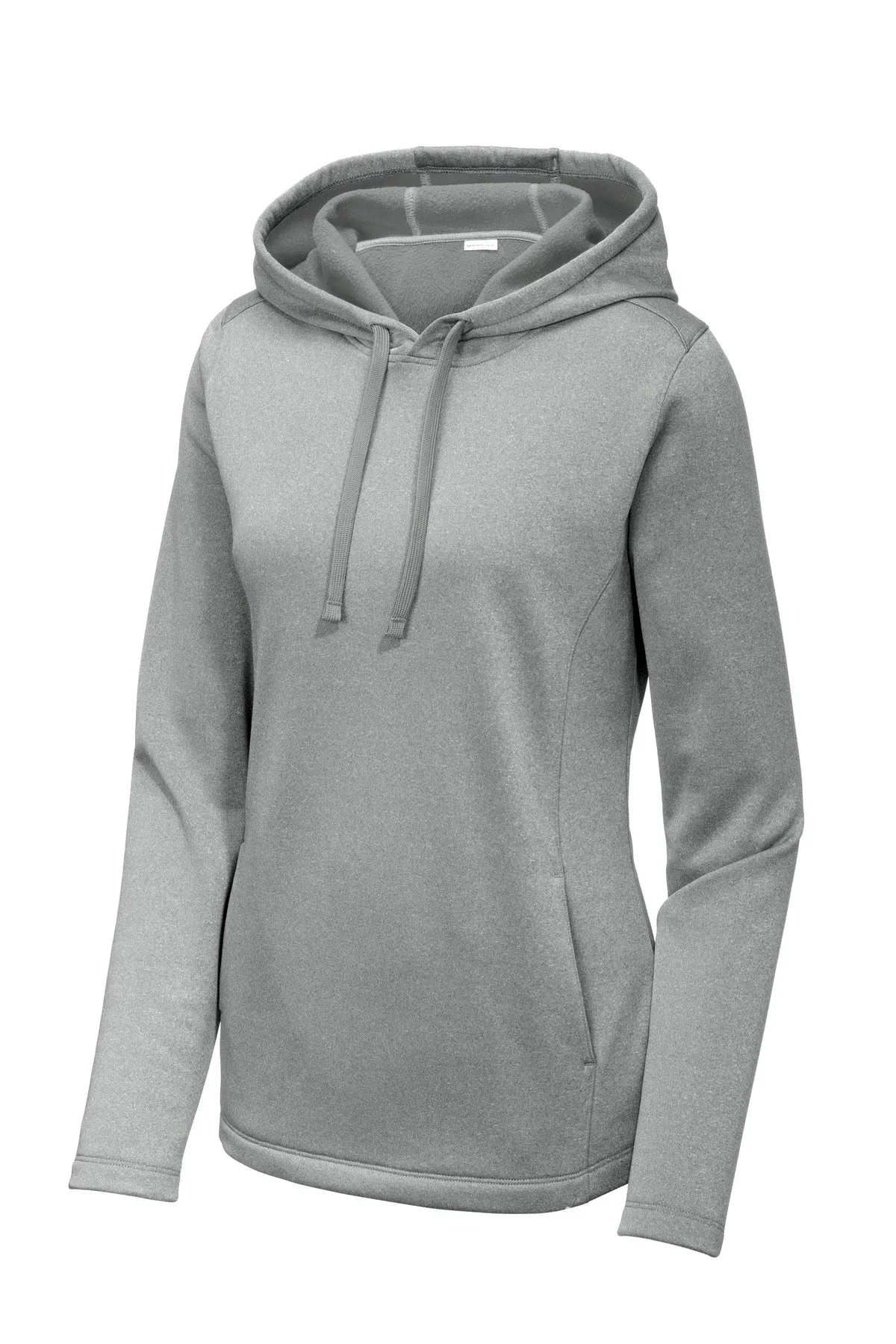 Sport-Tek  Women's PosiCharge  Sport-Wick  Heather Fleece Hooded Pullover. LST264 Dark Silver Heather