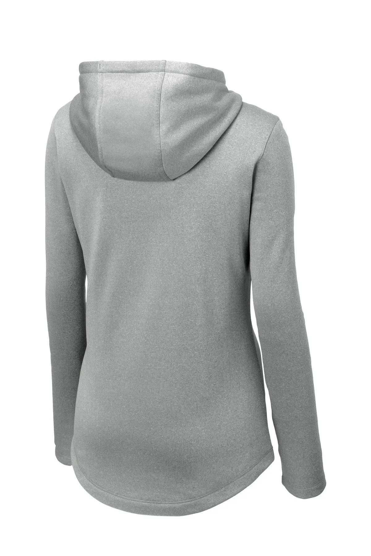 Sport-Tek  Women's PosiCharge  Sport-Wick  Heather Fleece Hooded Pullover. LST264 Dark Silver Heather