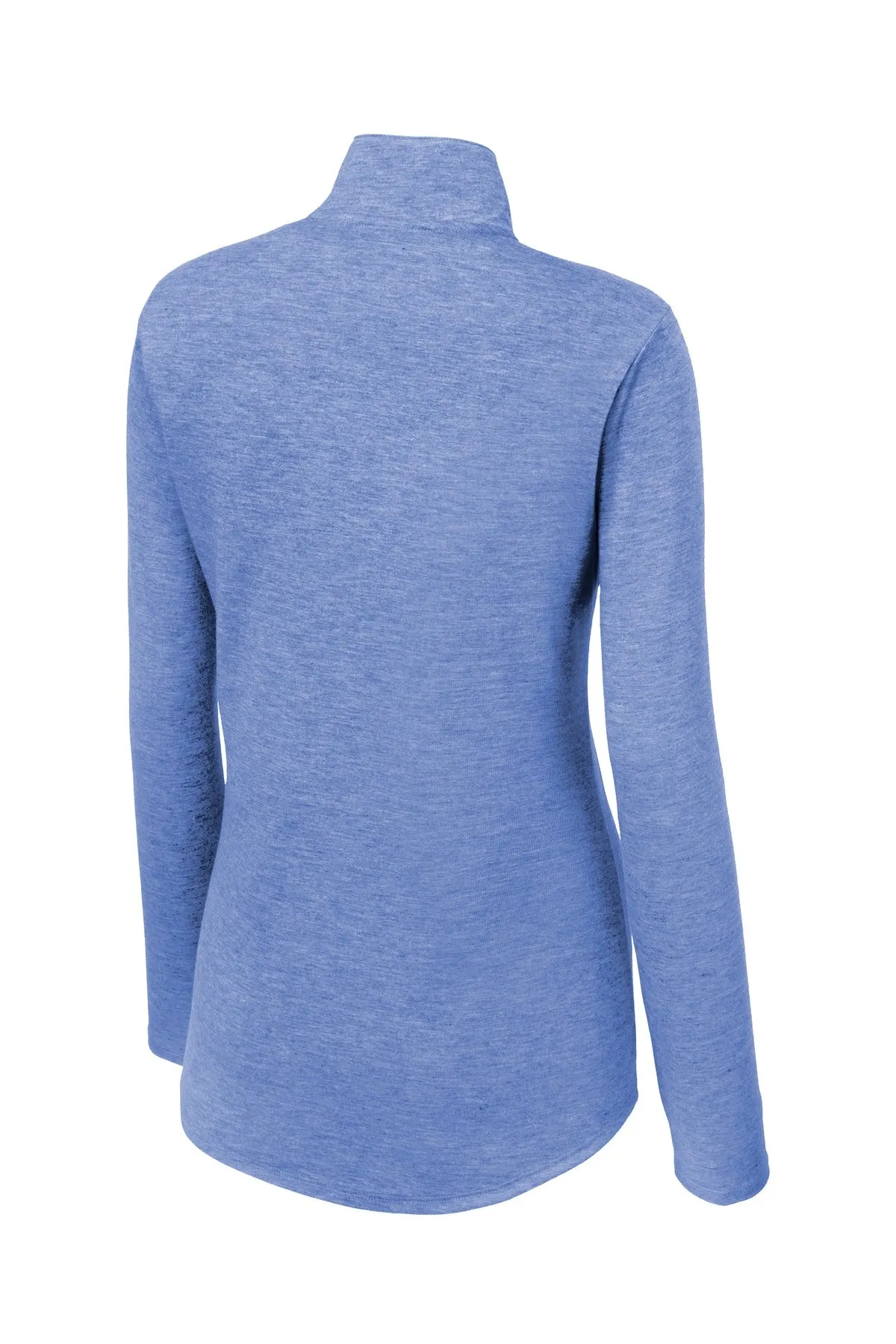 Sport-Tek  Women's PosiCharge  Tri-Blend Wicking 1/4-Zip Pullover. LST407 True Royal Heather