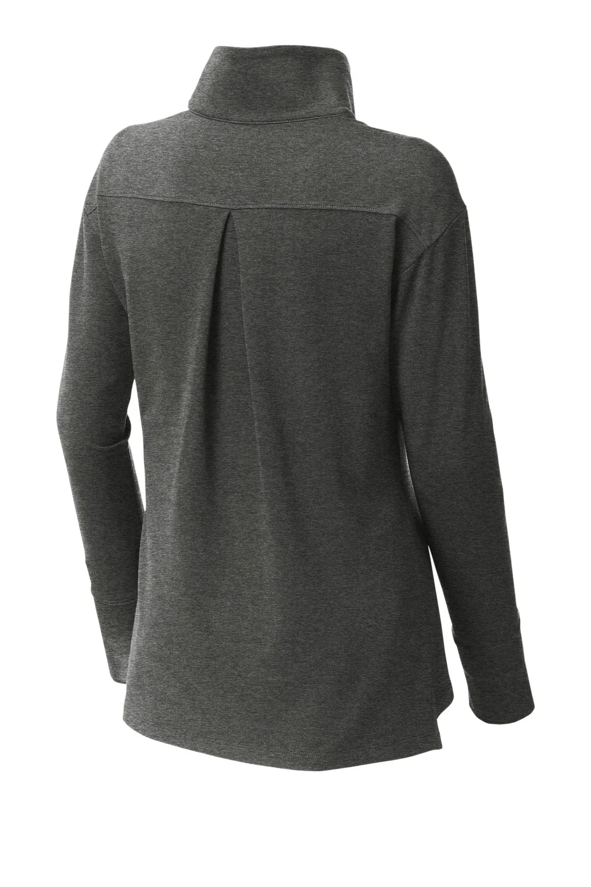 Sport-Tek Women's Sport-Wick Flex Fleece 1/4-Zip. LST561 Dark Grey Heather