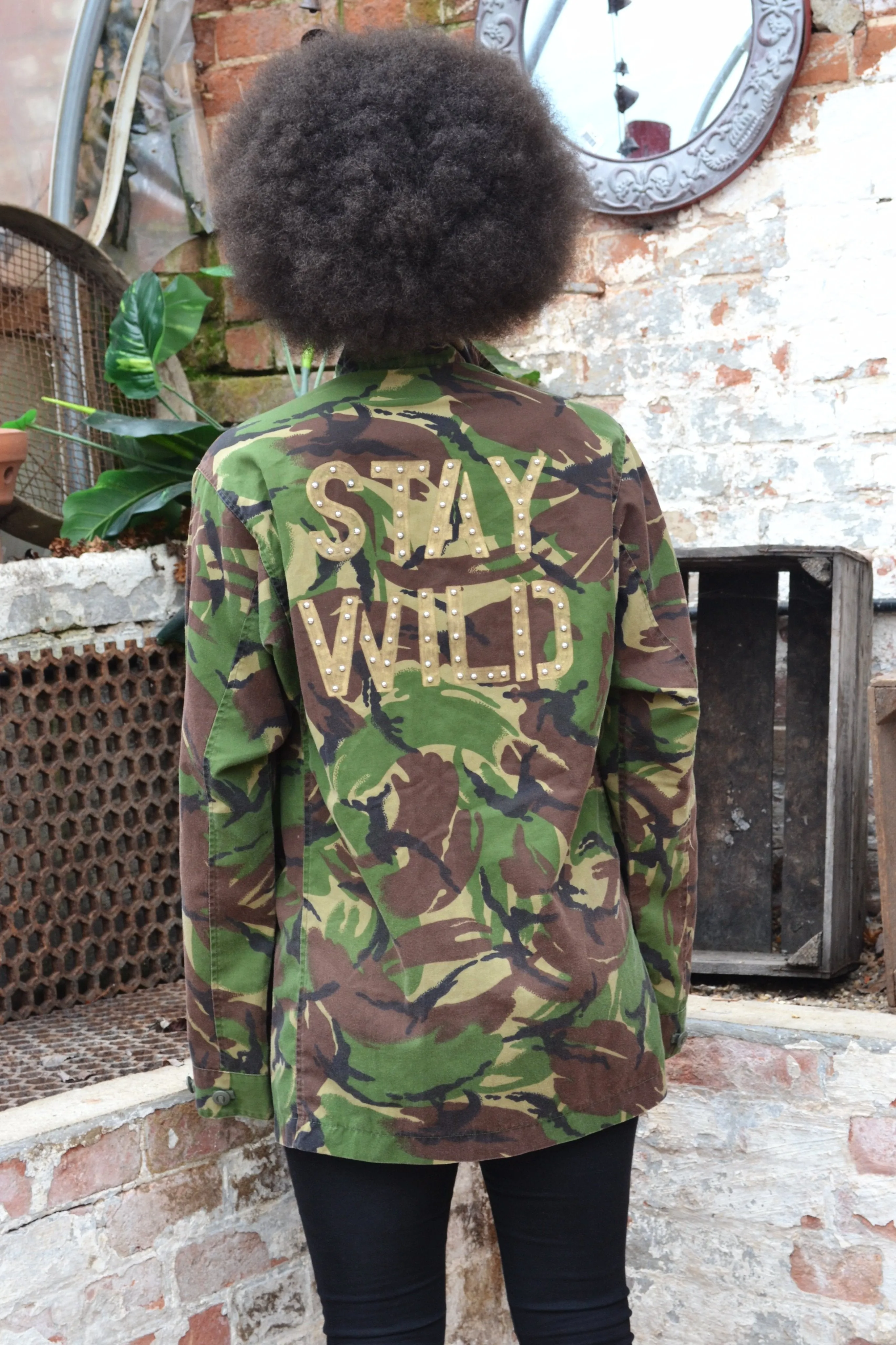 'Stay Wild' Green Camo Jacket