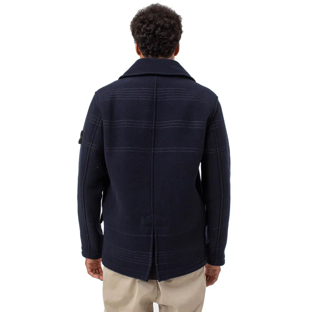 Stone Island Blue Wool Men Jacket