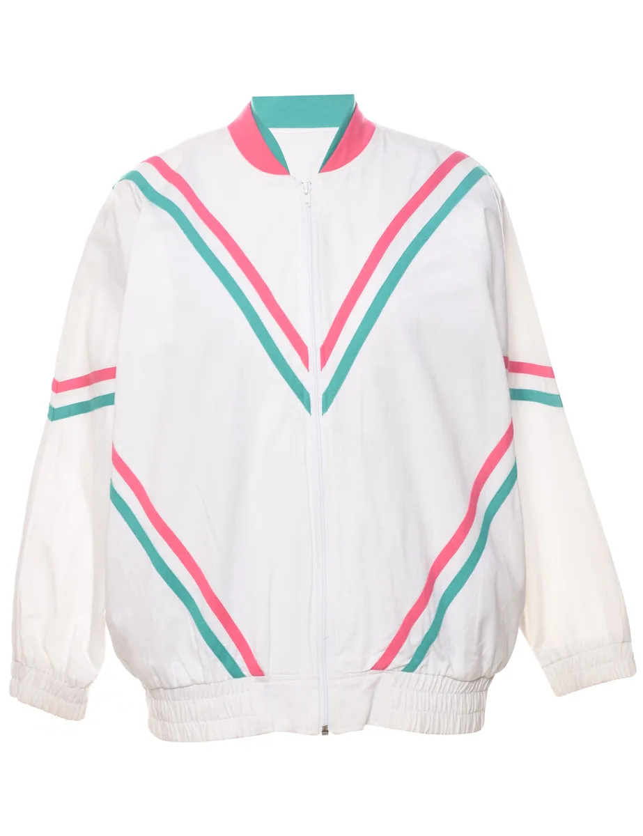 Striped Bomber Jacket - L
