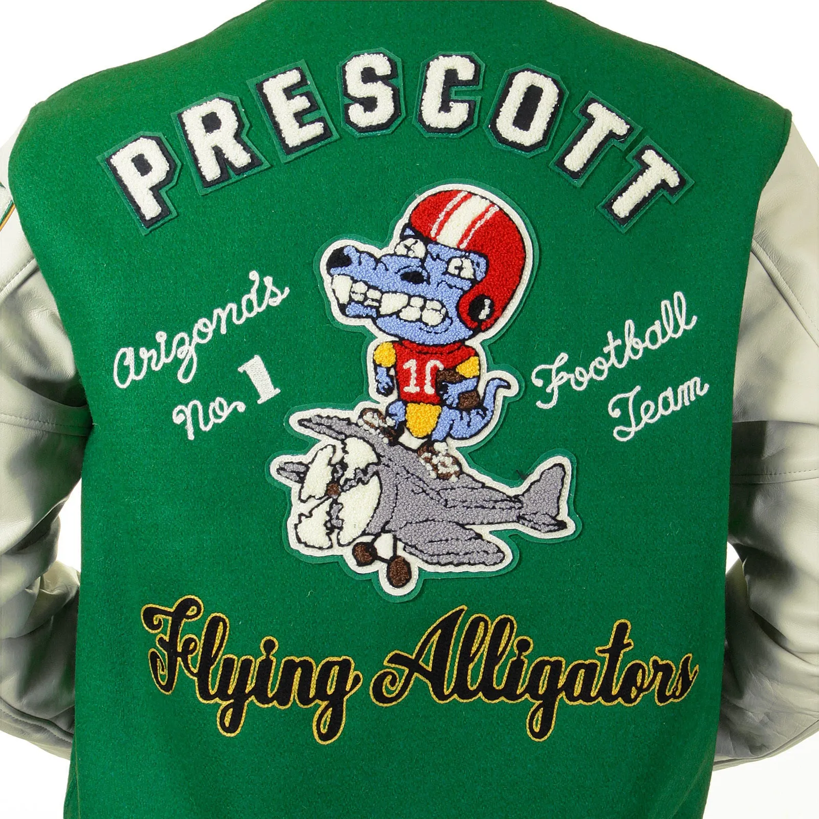Sugarcane Long Sleeve WV12077 Wool Melton Letterman Regular Fit Flying Alligators Stadium Jacket CANE2102A
