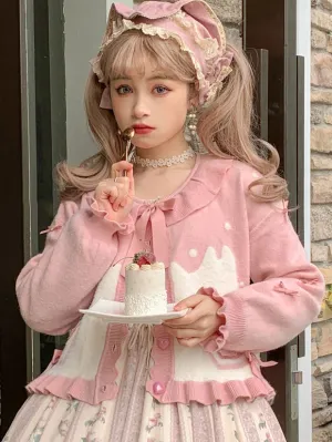 Sweet Lolita Coats Black Ruffles Bows Polyester Overcoat Coat Winter Lolita Outwears