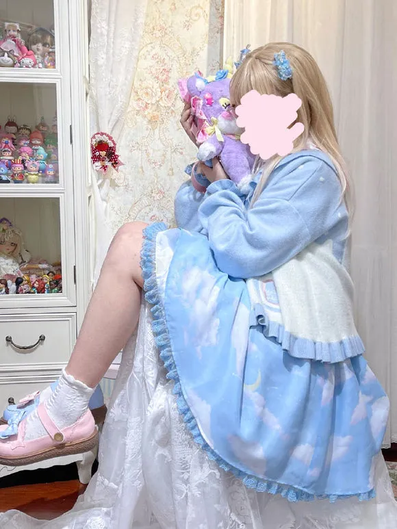 Sweet Lolita Coats Black Ruffles Bows Polyester Overcoat Coat Winter Lolita Outwears
