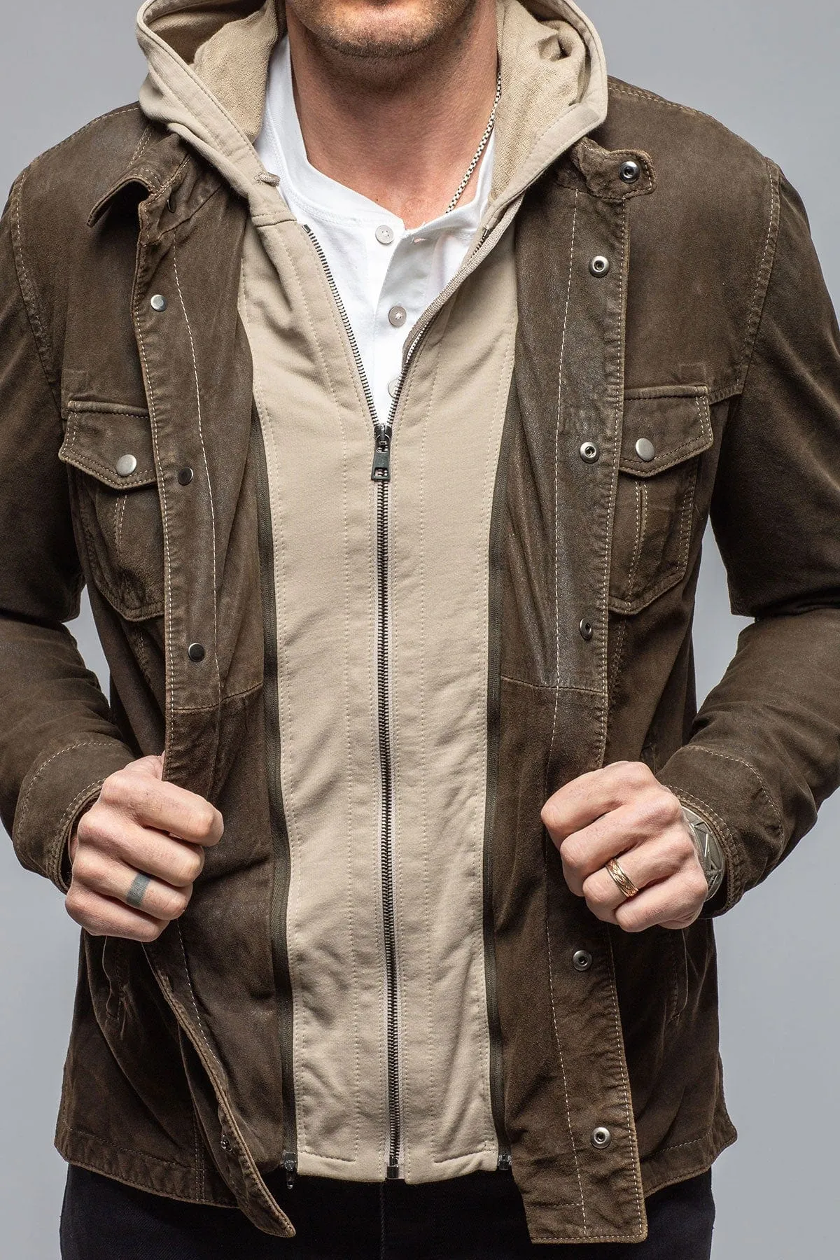 Swift Suede Shirt with Removable Hood
