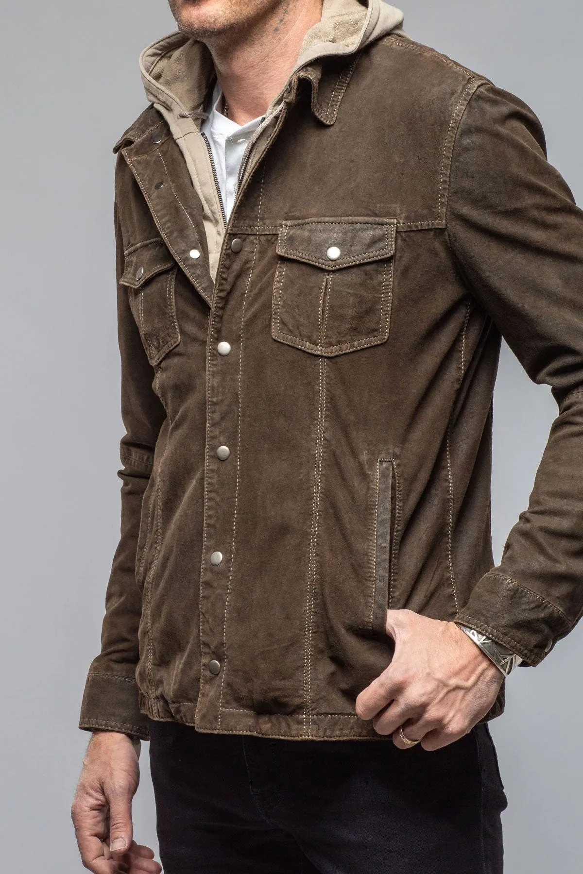 Swift Suede Shirt with Removable Hood
