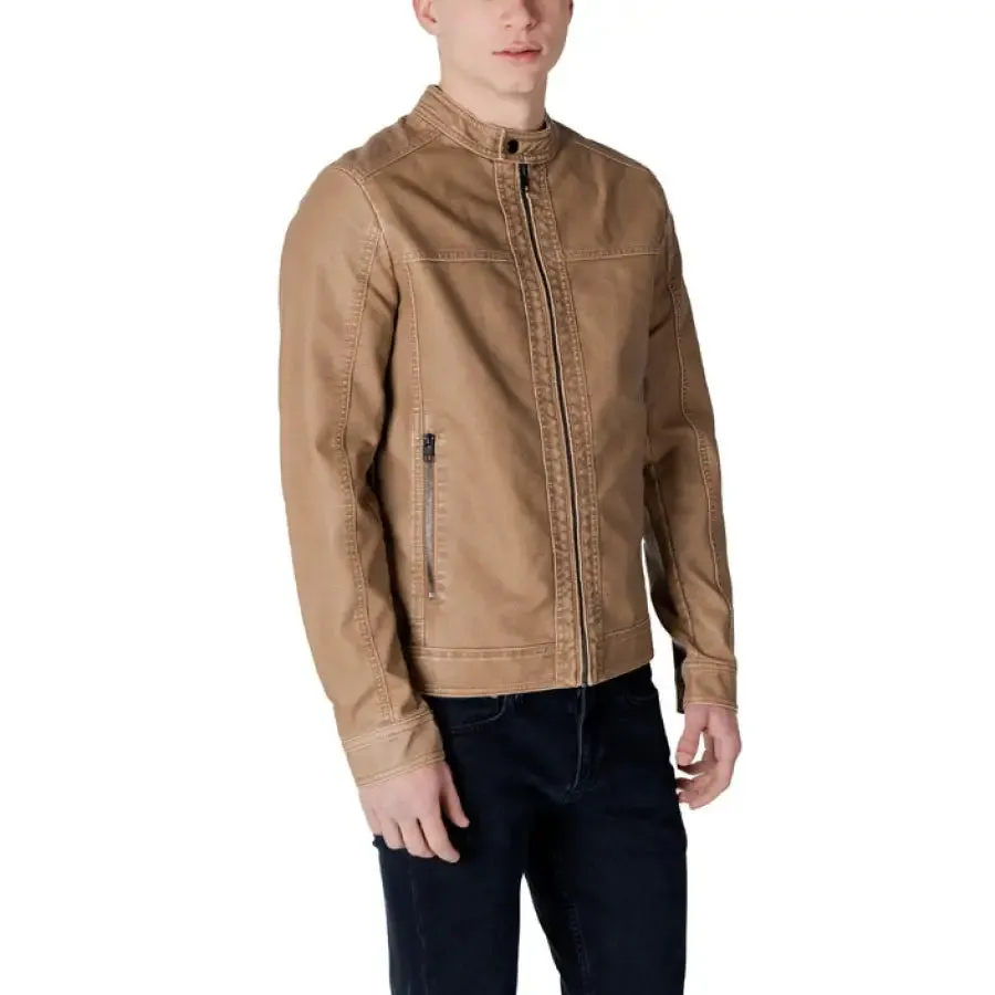 Tan Faux Leather Jacket