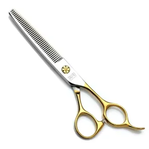 Tauro Pro Line Pro shear Thinning scissors Janita Plungė line, for the right-handed, 440c stainless steel, golden handles