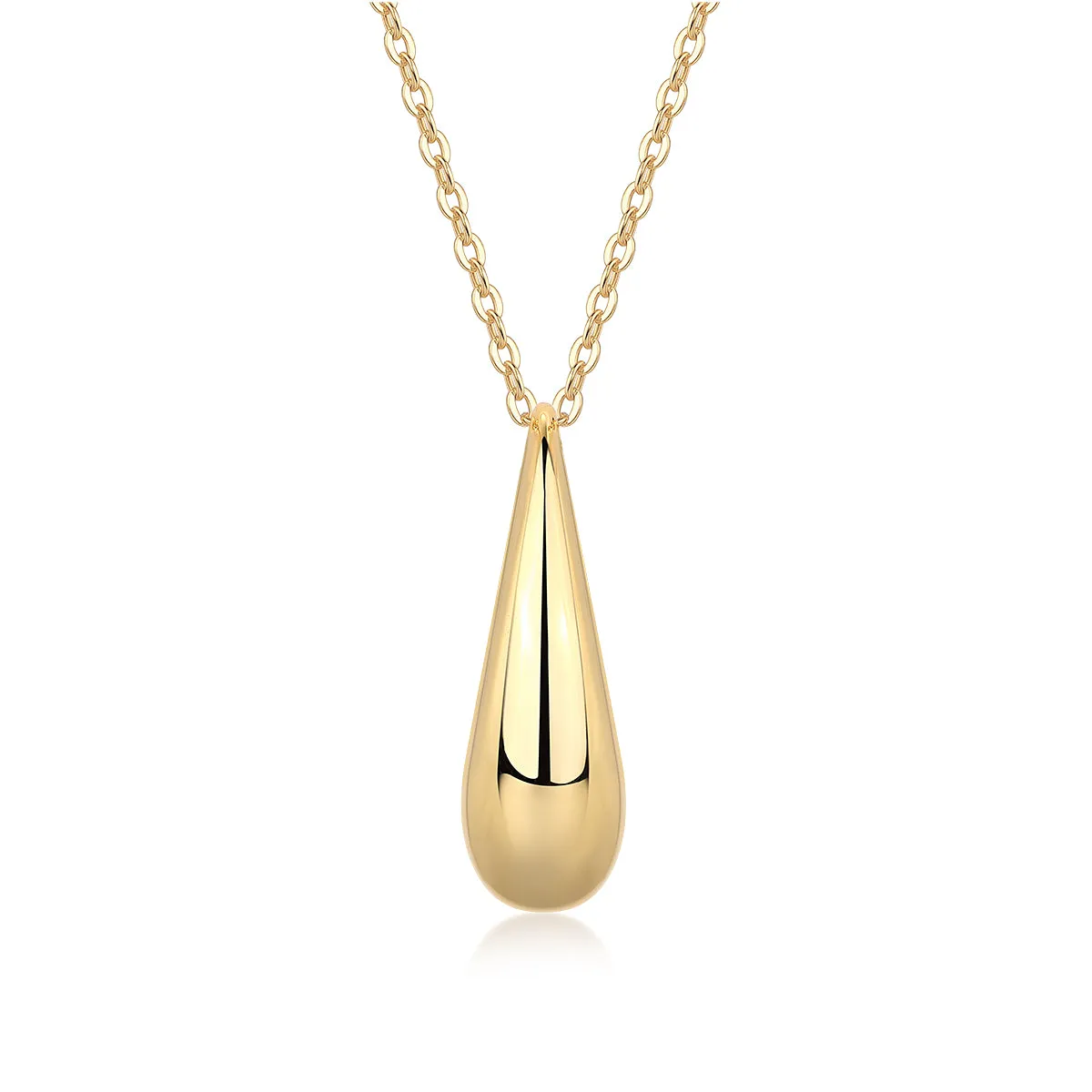 Teardrop Gold Pendant Necklace