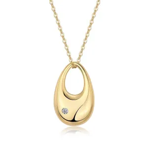 Teardrop Gold Pendant Necklace