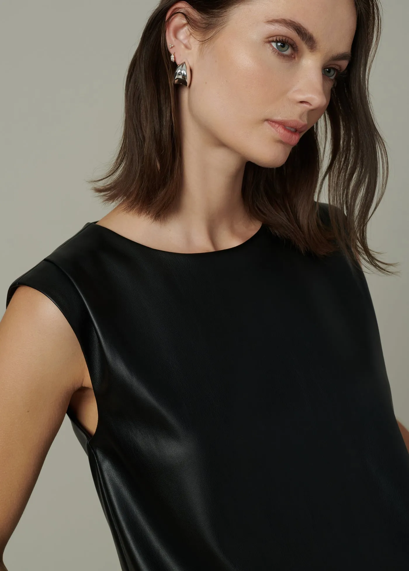 THE MAEVE VEGAN LEATHER TEE