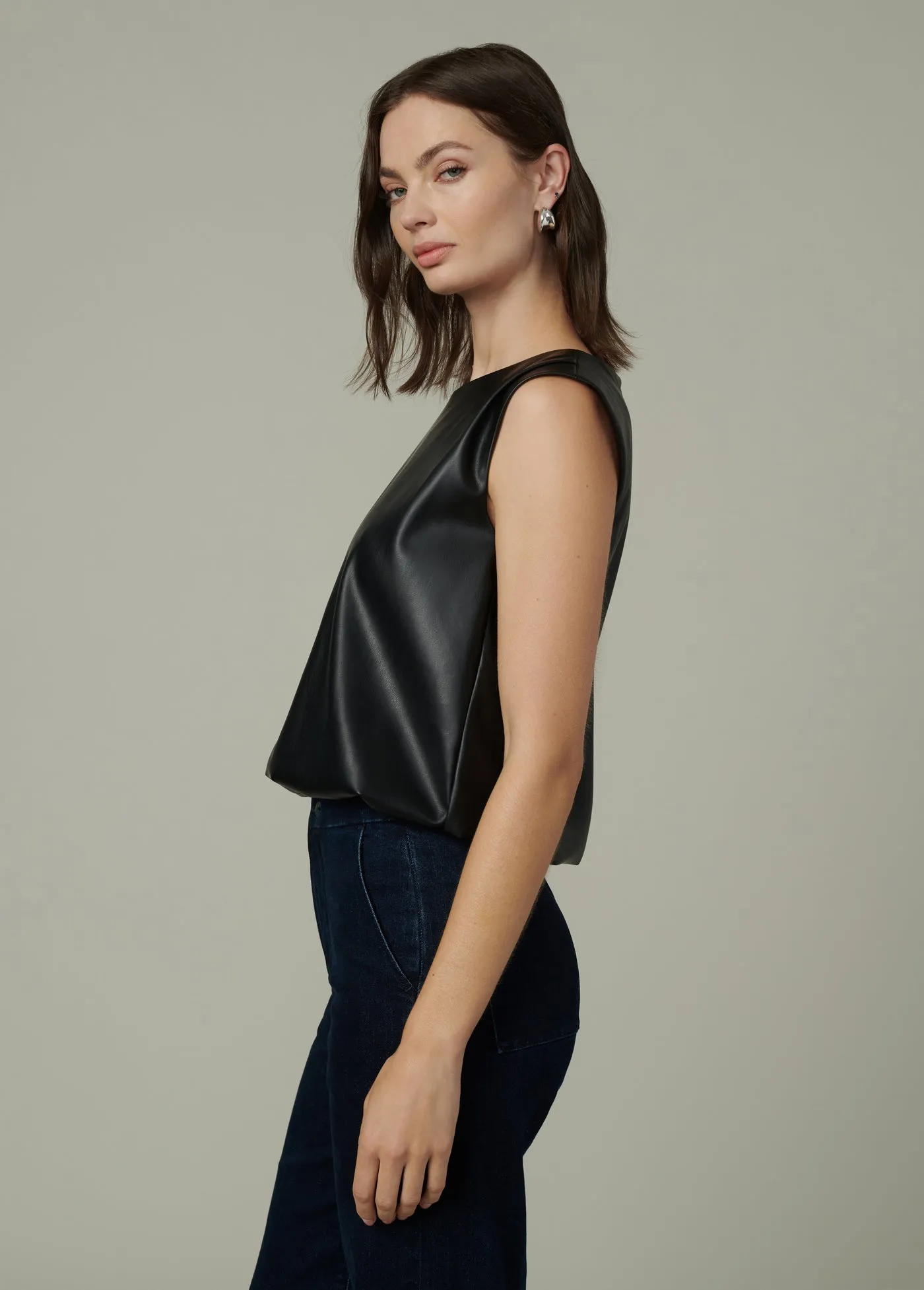 THE MAEVE VEGAN LEATHER TEE