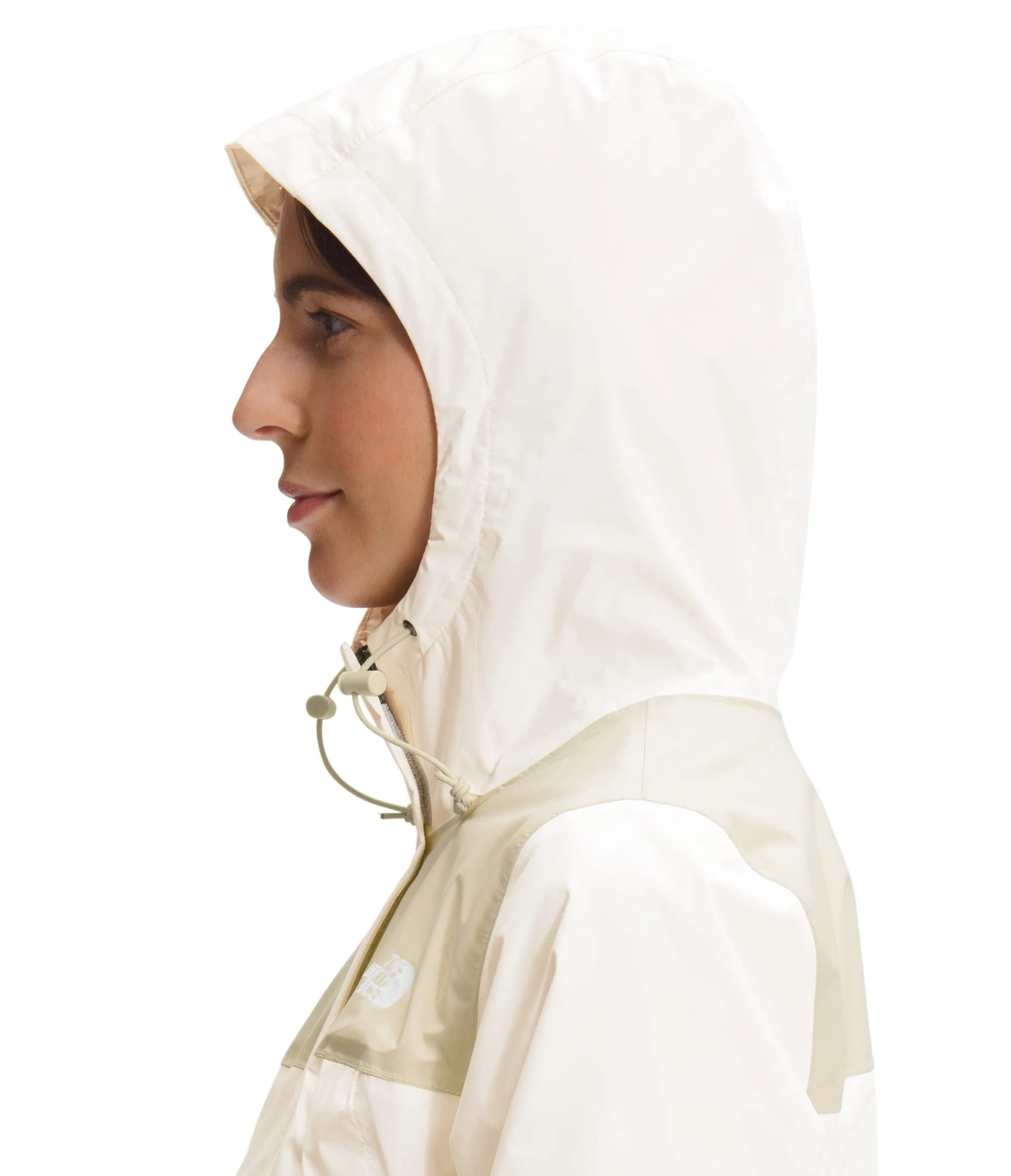 THE NORTH FACE Women's Waterproof Antora Jacket (Standard and Plus Size), Gravel/Gardenia White, Medium