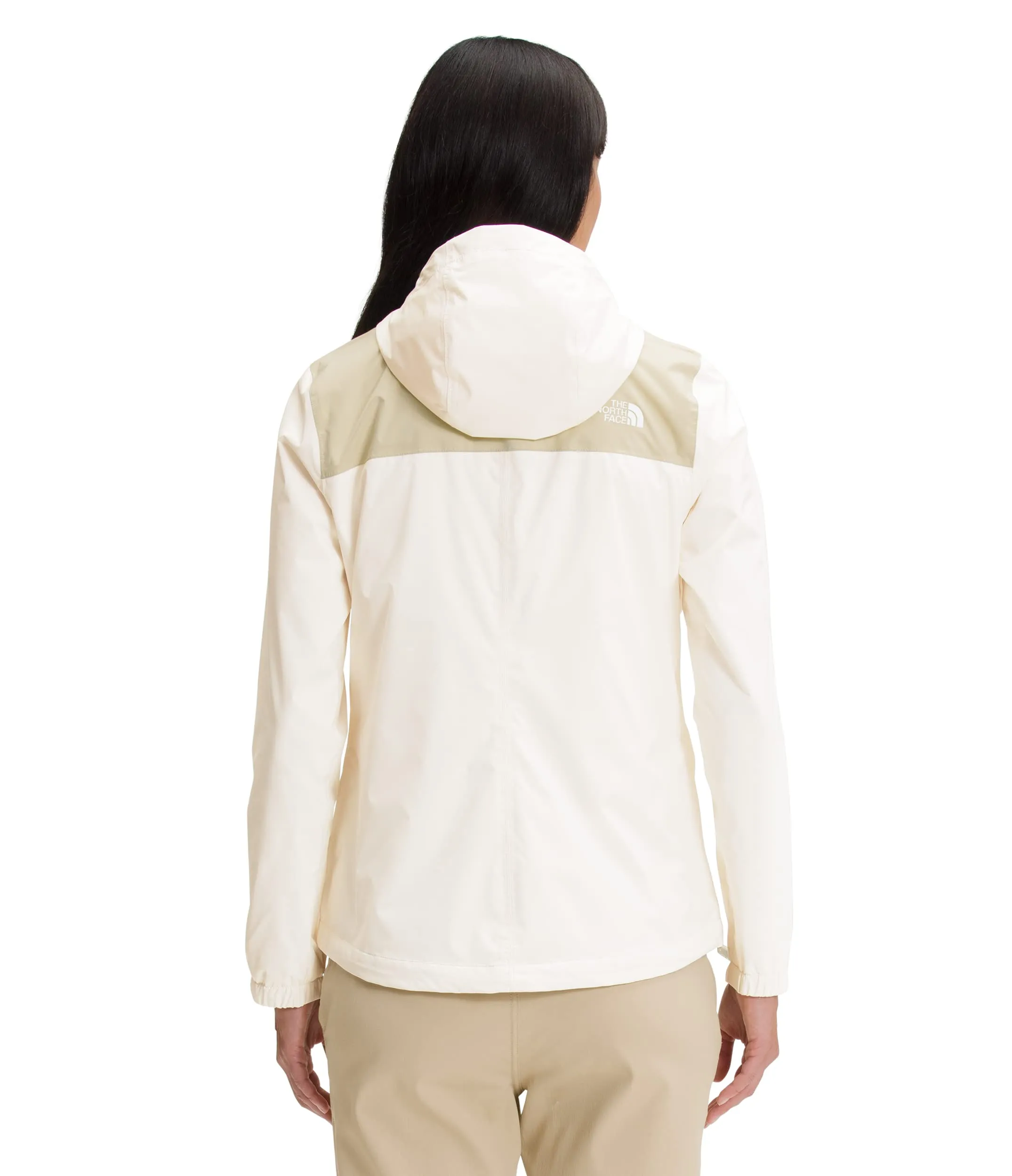 THE NORTH FACE Women's Waterproof Antora Jacket (Standard and Plus Size), Gravel/Gardenia White, Medium