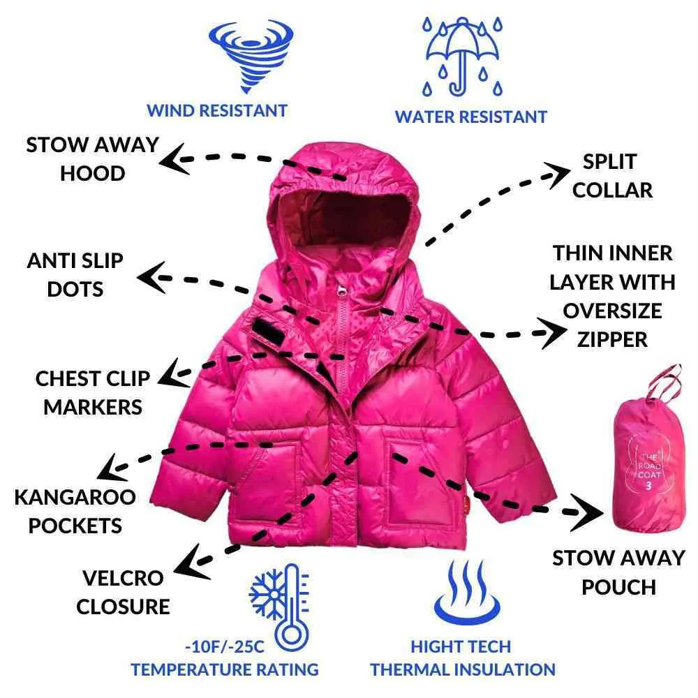 The Road Coat Vegan - Fuchsia
