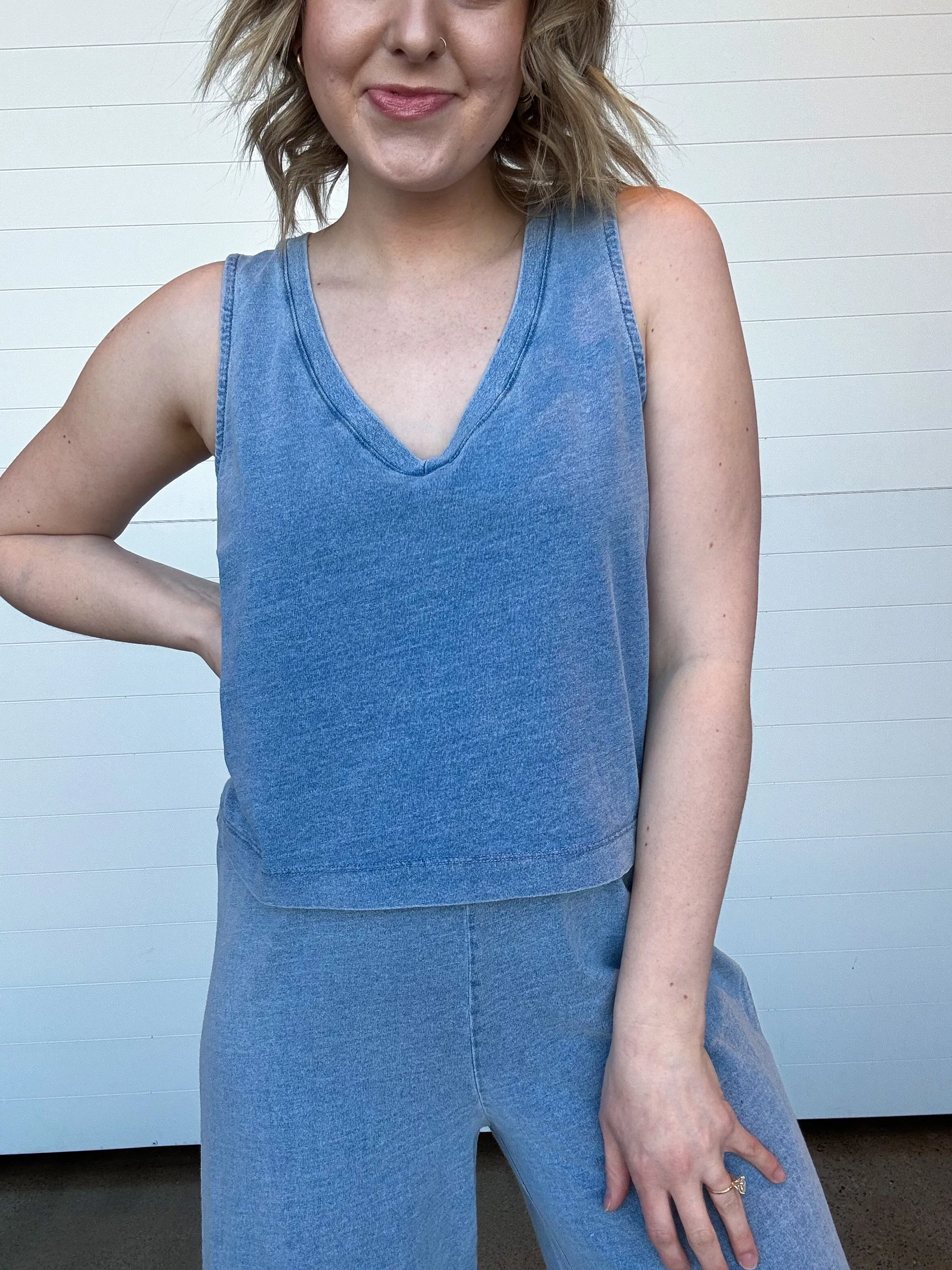 The Sloane V-Neck Denim Tank
