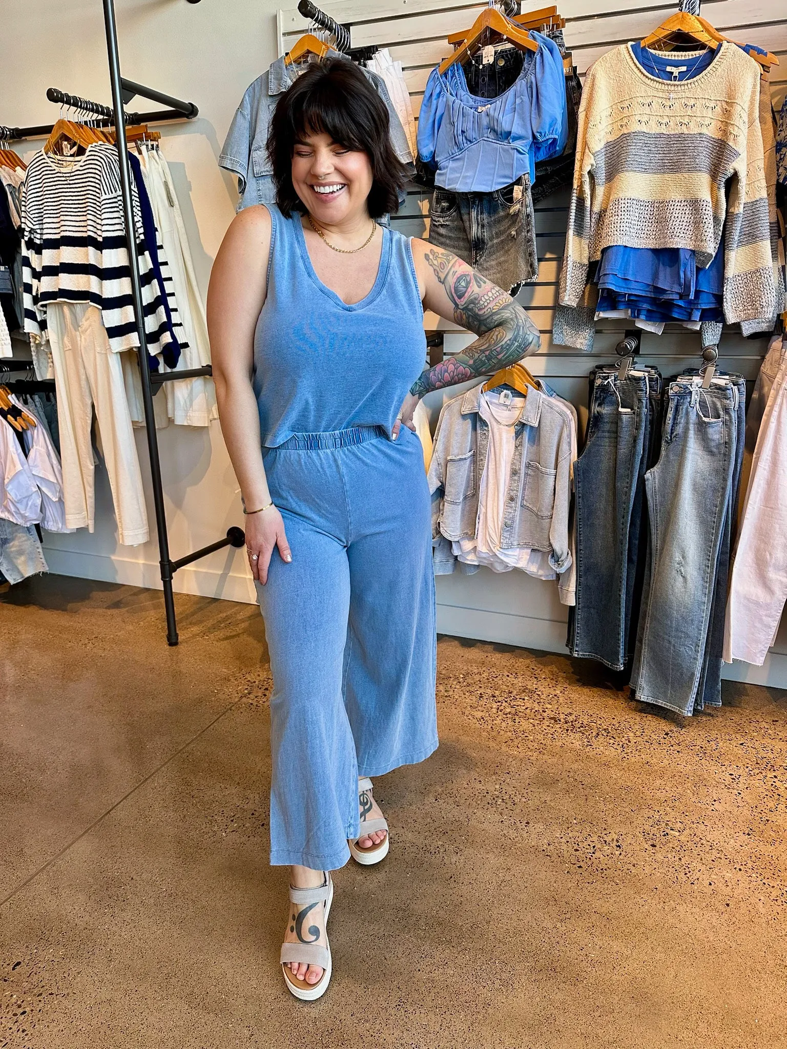 The Sloane V-Neck Denim Tank
