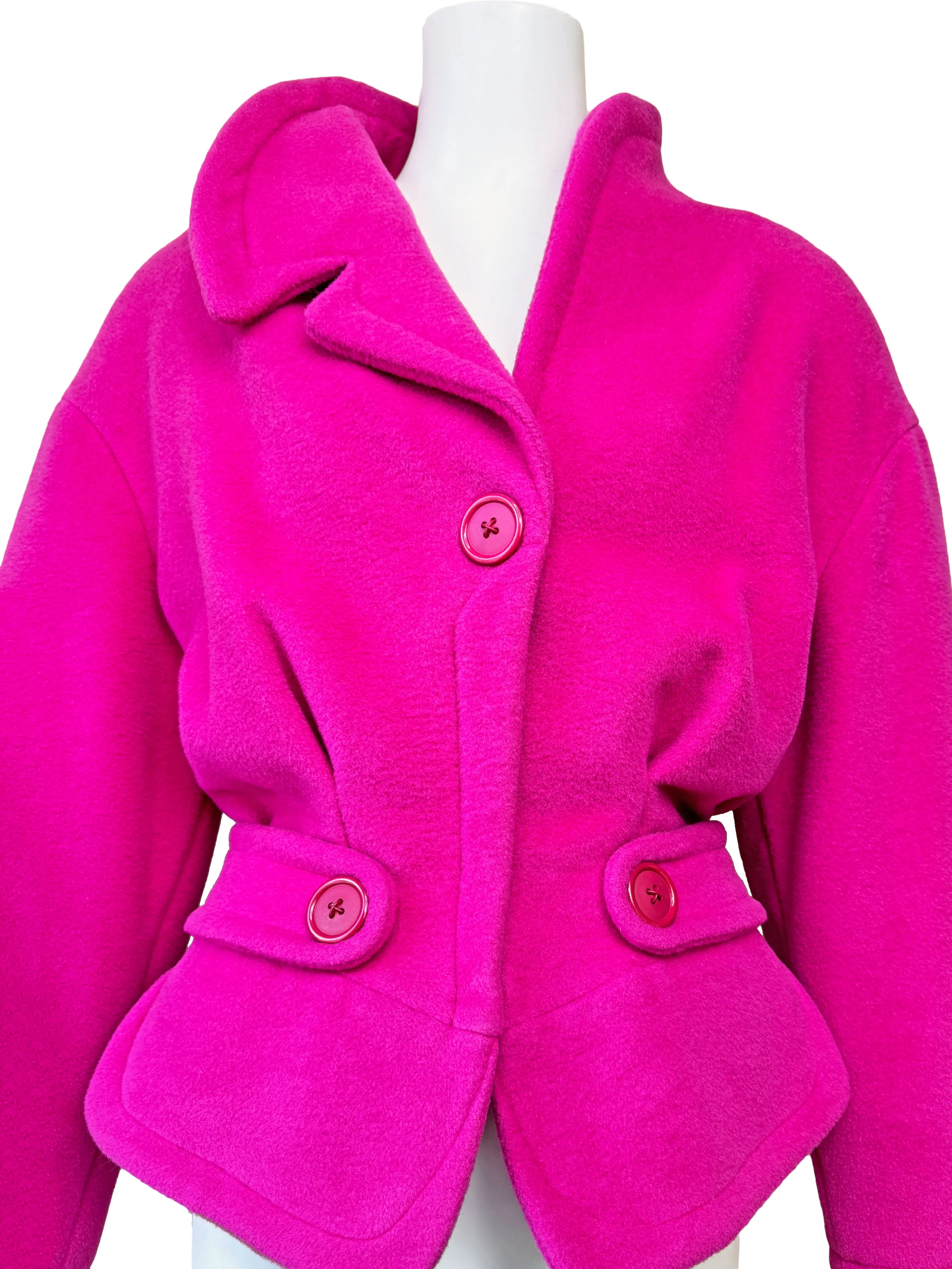 Thierry Mugler 1990s Pink Wool Jacket