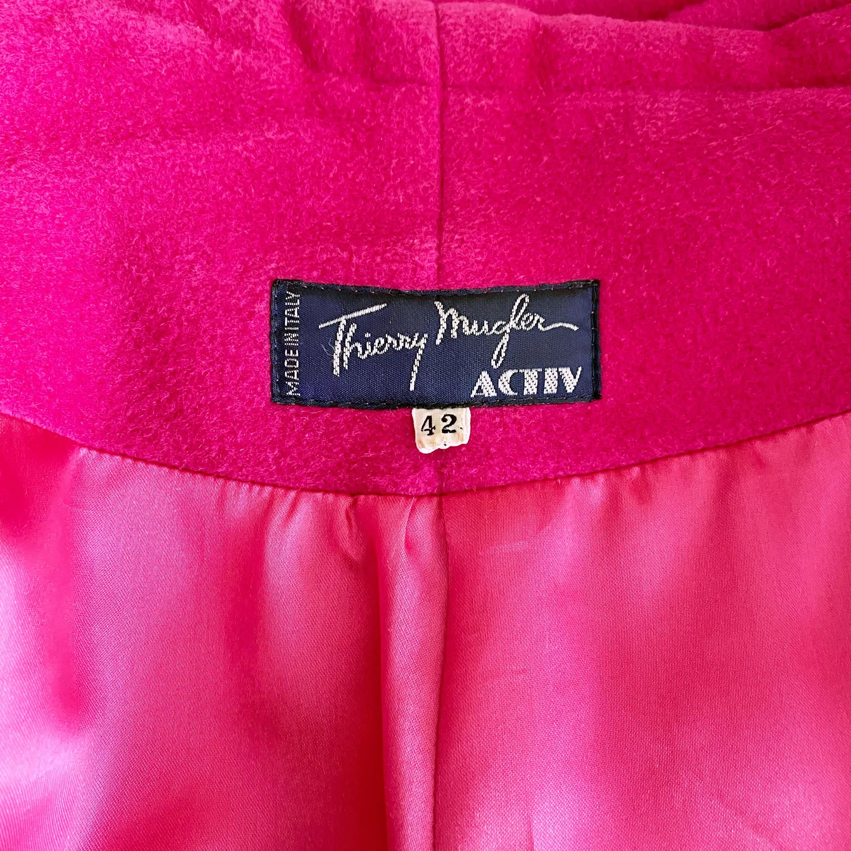 Thierry Mugler 1990s Pink Wool Jacket