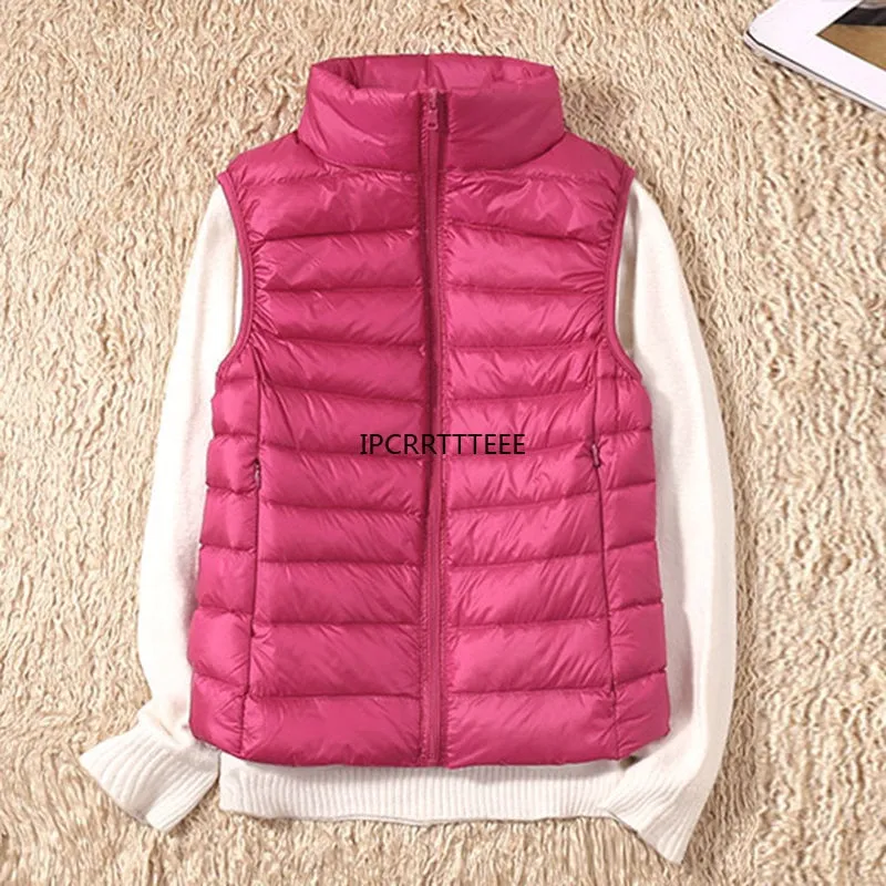 Ultra Light Down Vests Sleeveless Jacket for Women