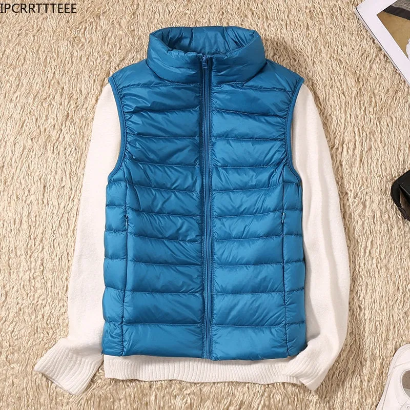 Ultra Light Down Vests Sleeveless Jacket for Women