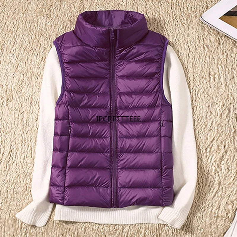 Ultra Light Down Vests Sleeveless Jacket for Women