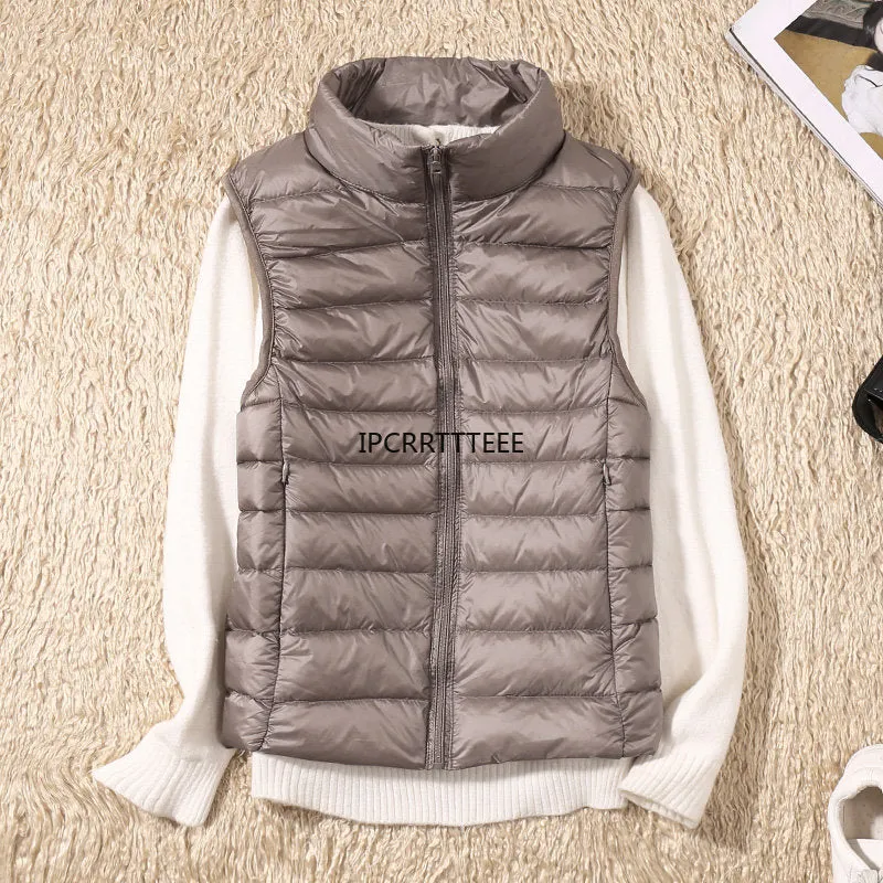 Ultra Light Down Vests Sleeveless Jacket for Women