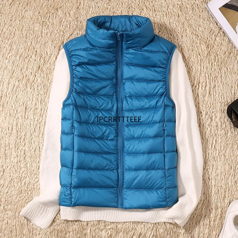 Ultra Light Down Vests Sleeveless Jacket for Women