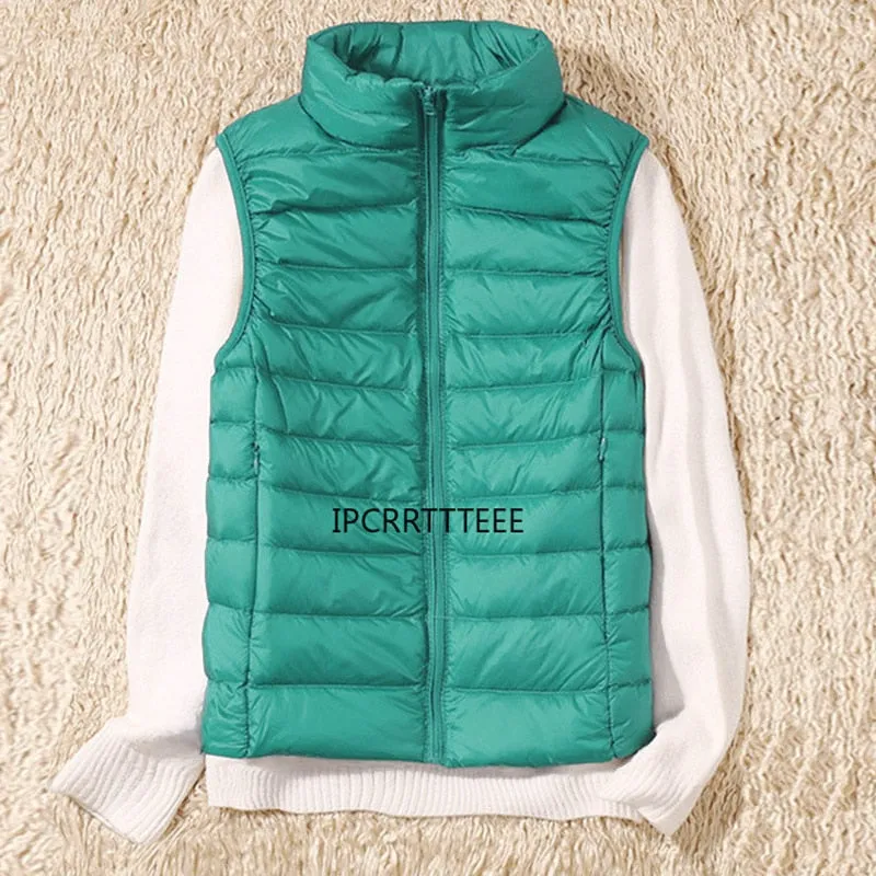 Ultra Light Down Vests Sleeveless Jacket for Women